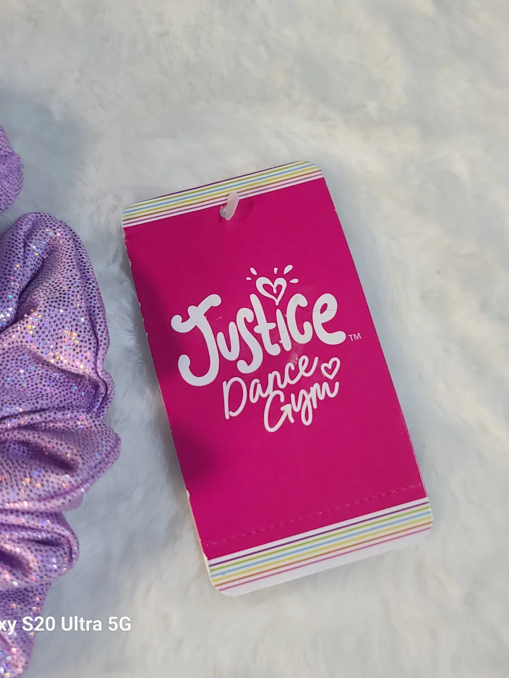 Justice Dance Gym Holographic Logo Crop Top - Black Sparkle